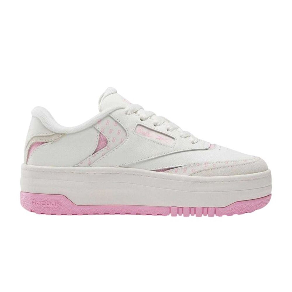 Barbie Womens/Ladies Barbie Leather Platform Sneakers / White/Pink